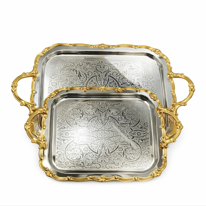 سینی دسته دار ویتارا  مدل ss1803 سایز 30×40 و 20×30 سانتی متر